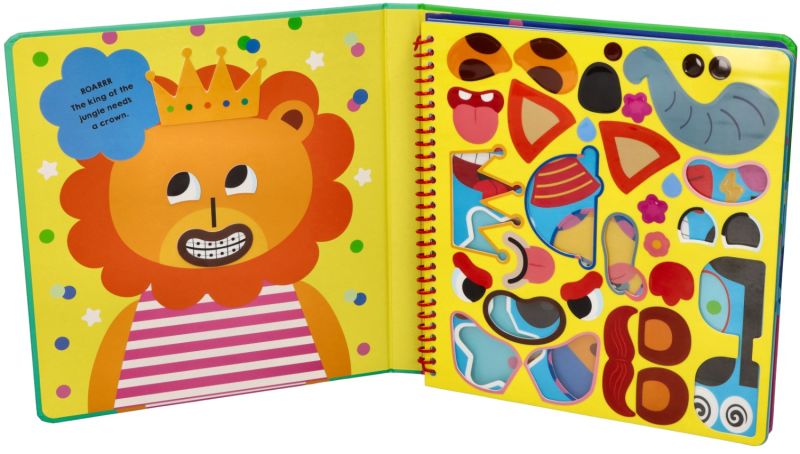 Książeczka i silikonowe naklejki śmieszne zwierzątka