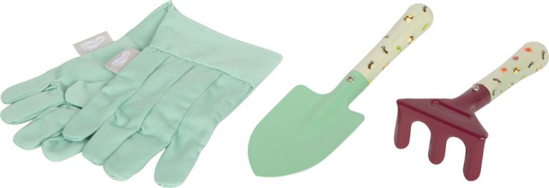 Duży zestaw narzędzi ogrodowych z taczką