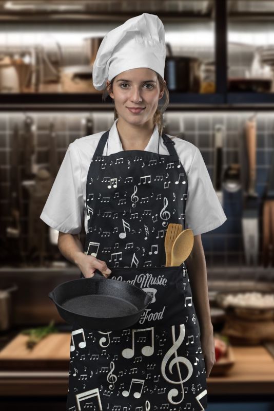 Fartuszek w tubie z motywem nut