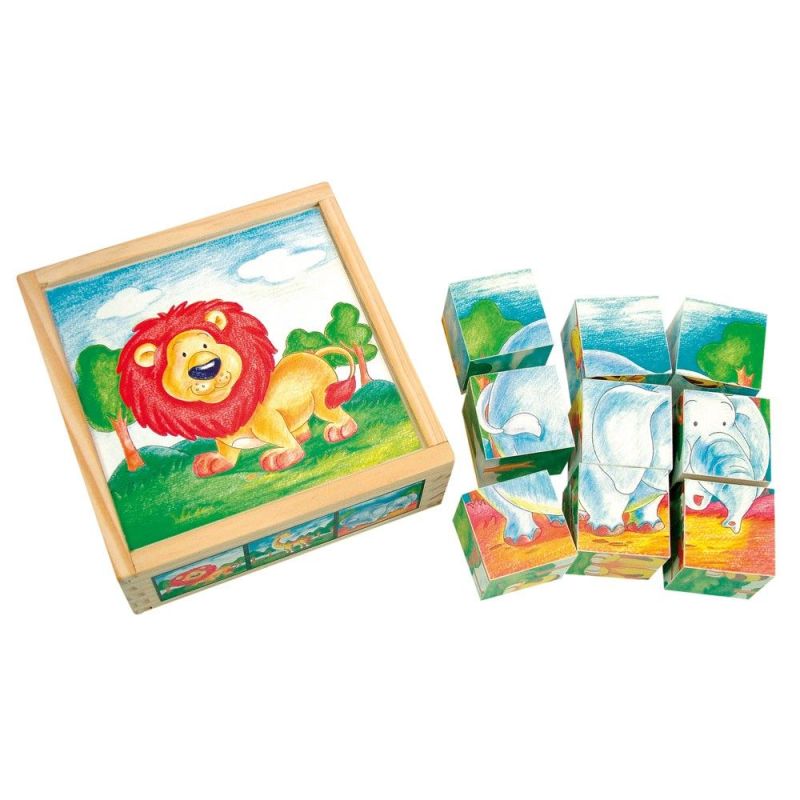 Puzzle kostki dzikie zwierzęta