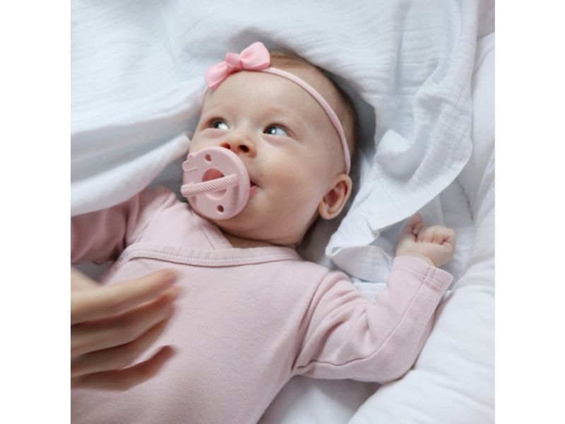 Silikonowy smoczek dla niemowląt różowy