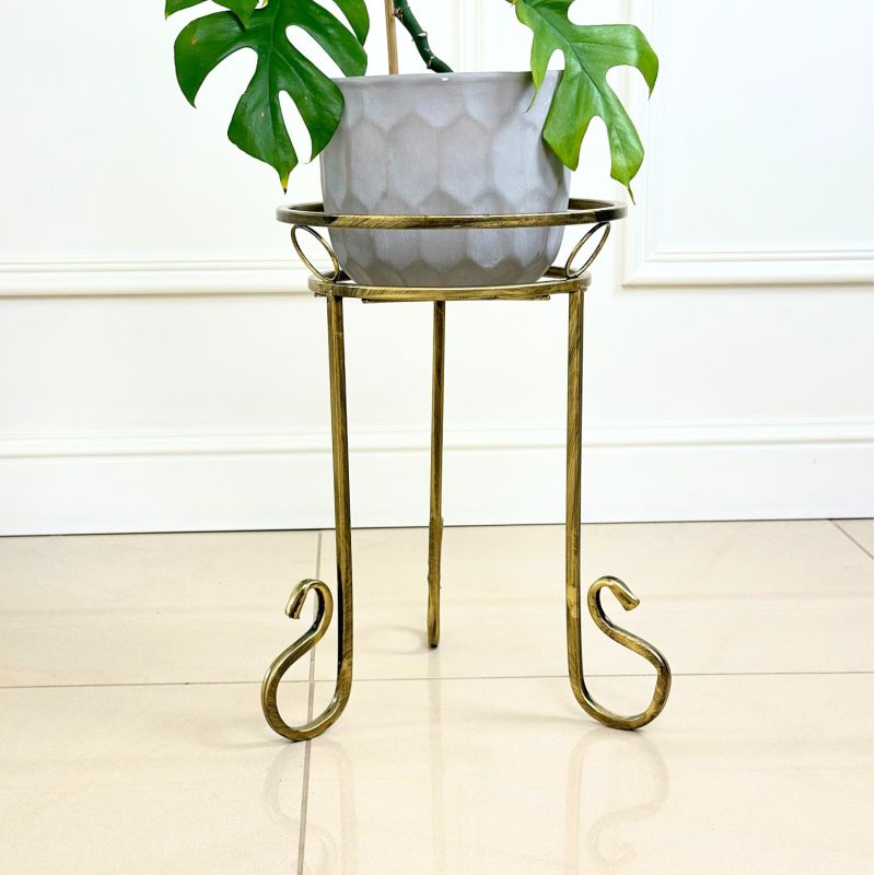 Kwietnik metalowy Rustic złota patyna GAJA 43 cm