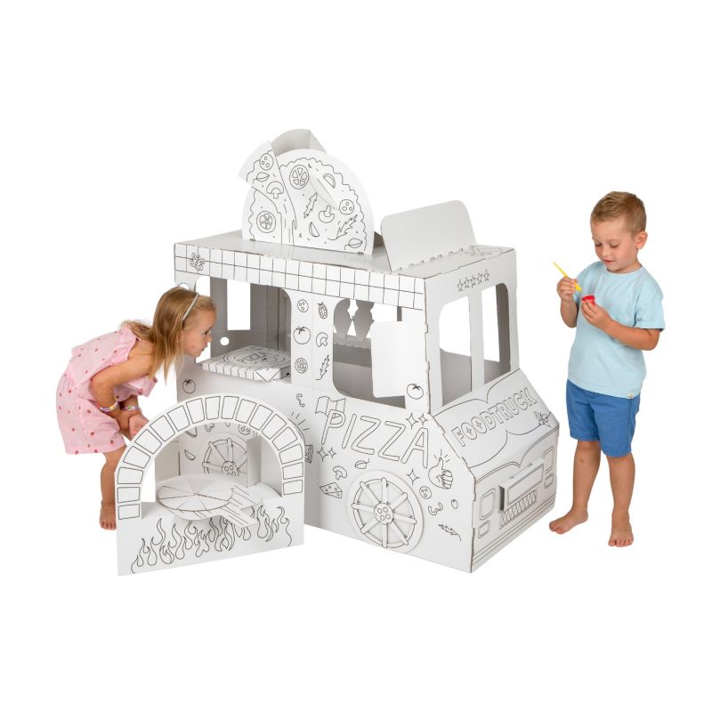 Food Truck - tekturowy pojazd do pokolorowania