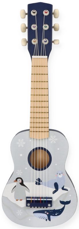Gitara drewniana zwierzęta arktyczne