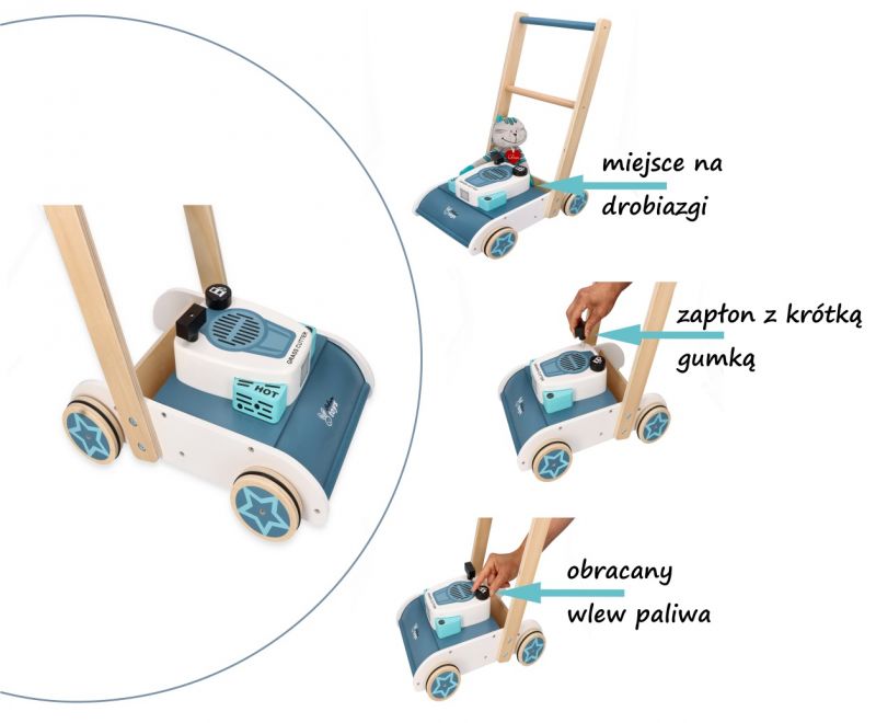 Kosiarka drewniana z dźwiękiem Adam Toys