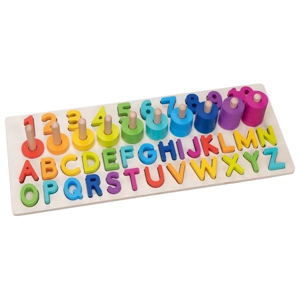 Puzzle alfanumeryczne montessori, literki i cyferki