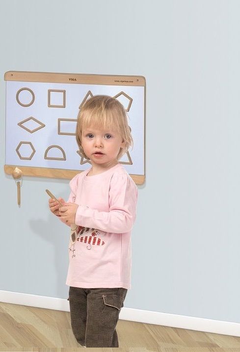Duża rama z trzema wymiennymi panelami ściennymi szlaczki, kształty, zwierzęta