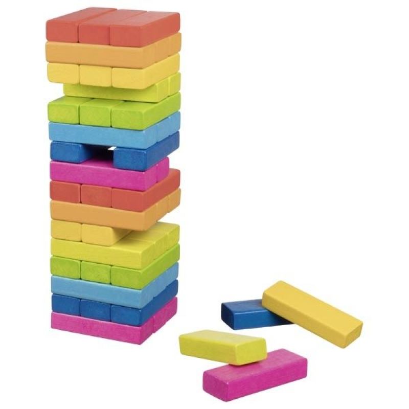 Wieża z klocków - kolorowa gra rodzinna