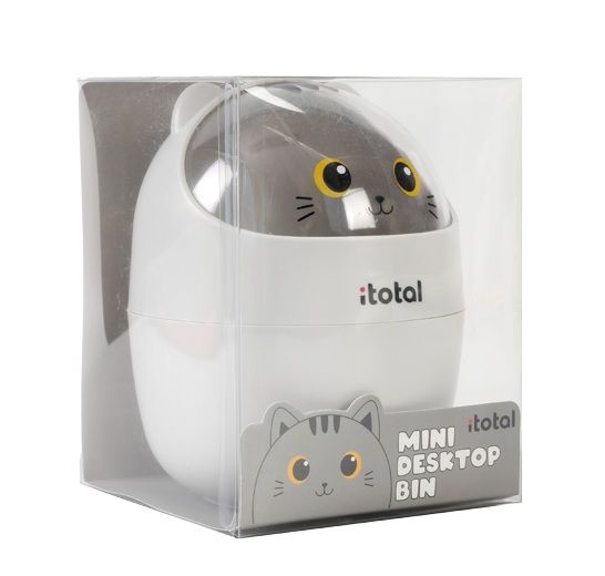 Mini kosz na biurko Szary kot
