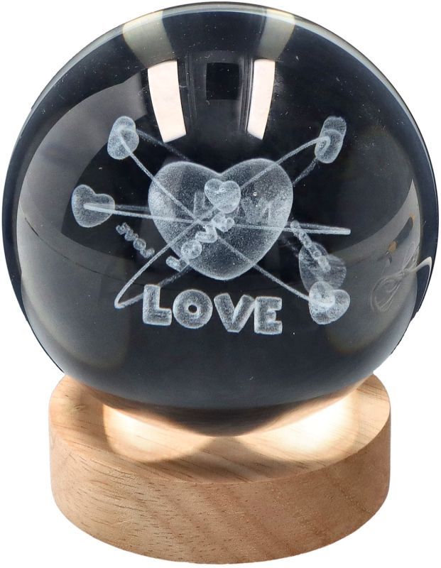 Lampka kryształowa kula Love 8 cm