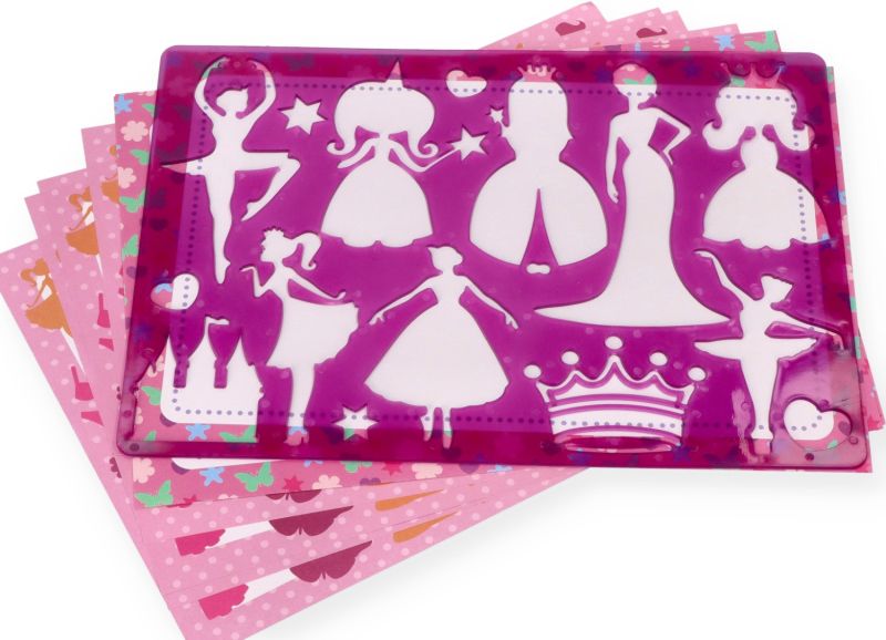 Szablony wróżki - zestaw z kredkami 