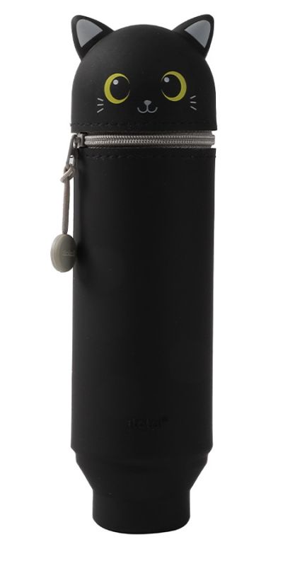 Silikonowy piórnik tuba Cat lovers czarny kot