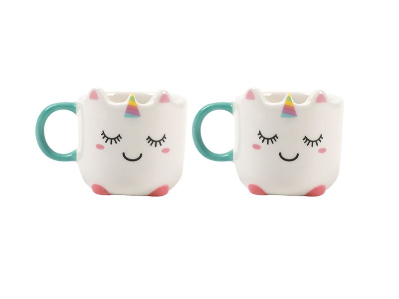 Mini kubki na espresso z jednorożcami