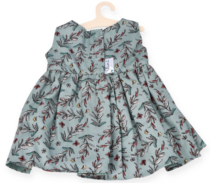 Sukienka dla lalki Miniland 38cm, miętowa w motylki