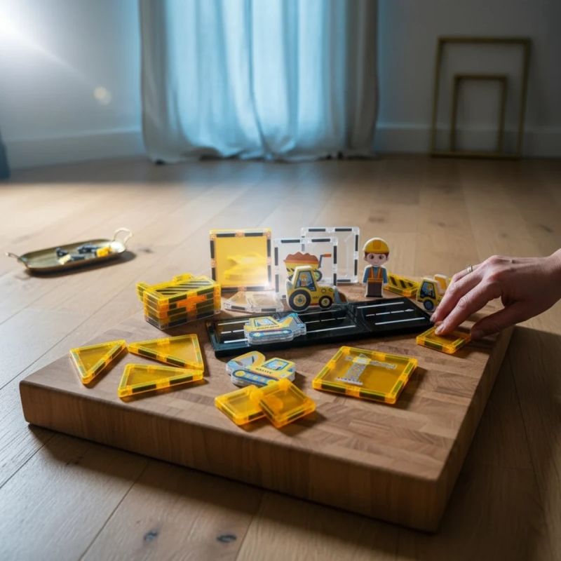 Klocki magnetyczne konstrukcyjne Plac Budowy