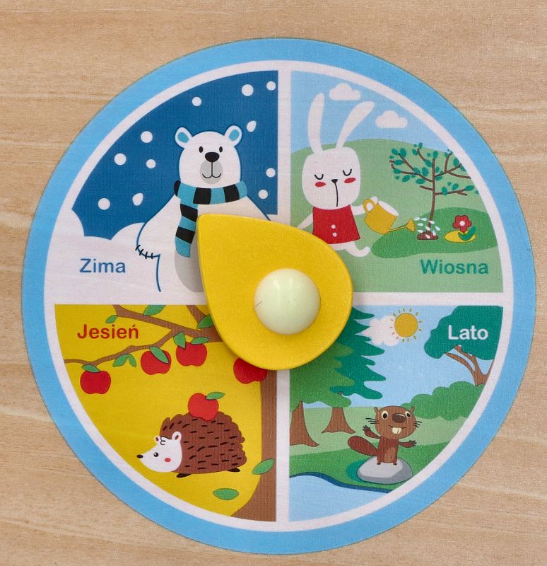 Drewniany polski Kalendarz z zegarem Adam Toys