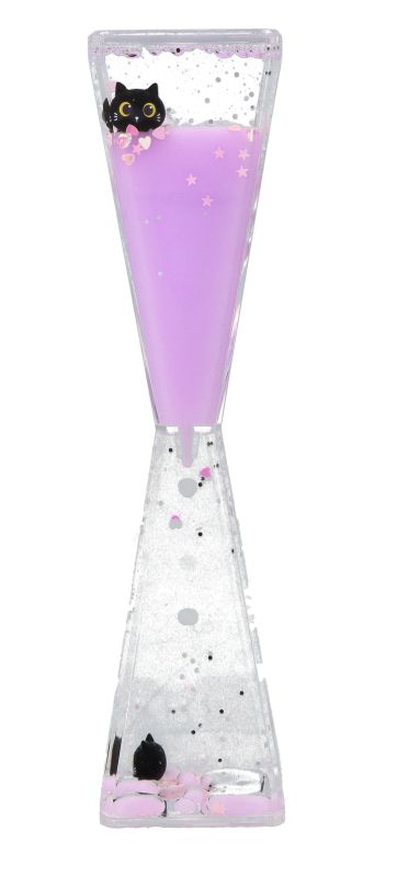 Płynna klepsydra 3D czarny kotek