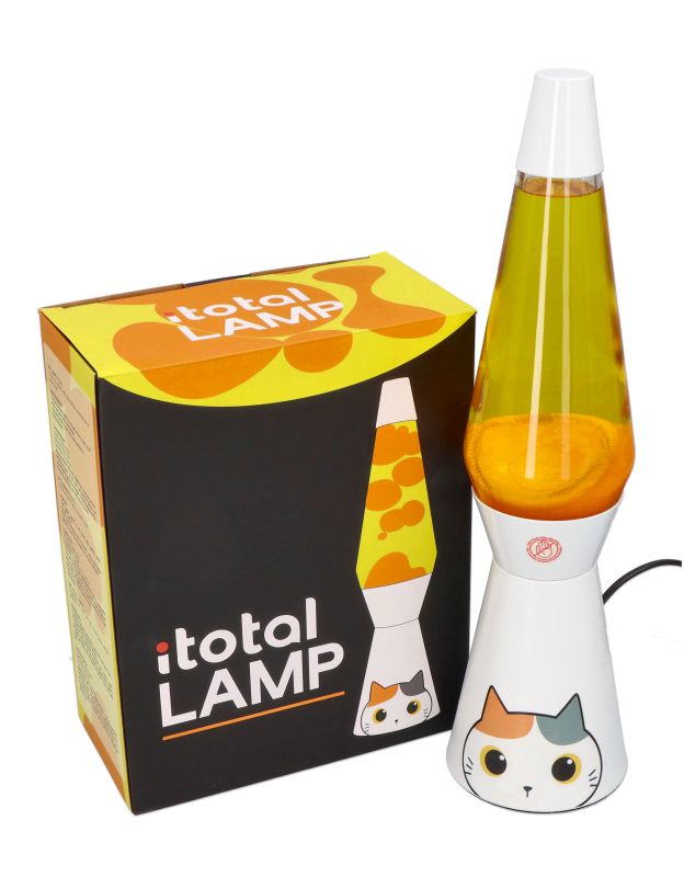 Lampka dekoracyjna lawa biały kot