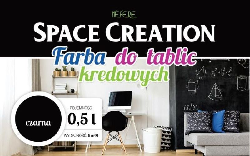 Farba tablicowa CZARNA  Space Creation 0,5l