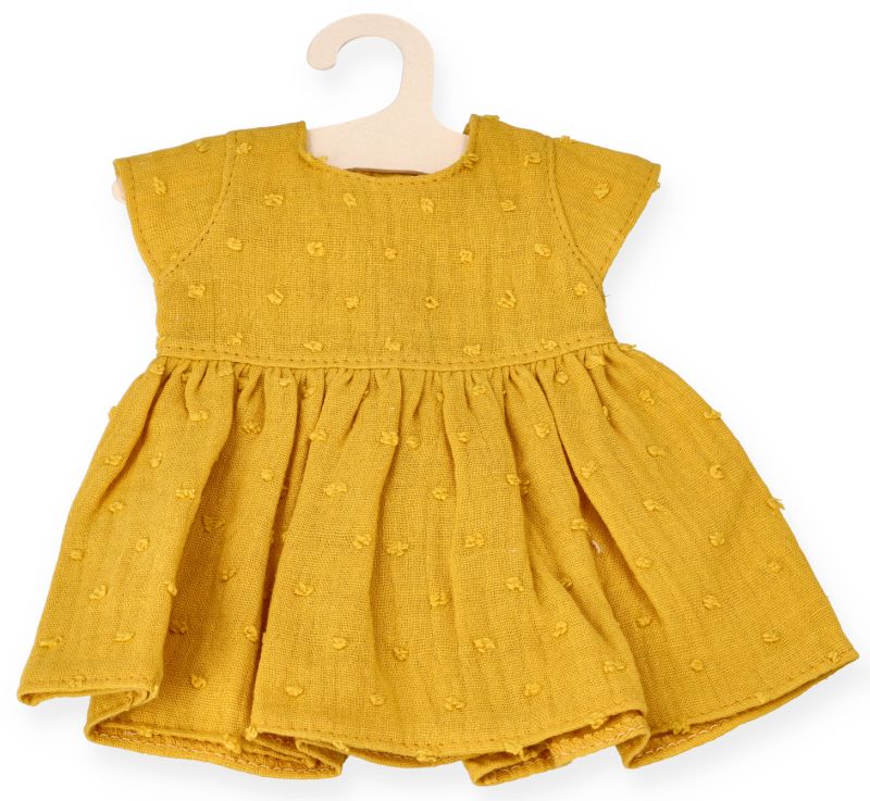 Sukienka muślinowa dla lalek 32cm miodowa