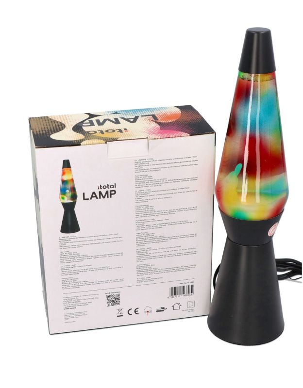 Lampka lava Tęczowa z czarną podstawą