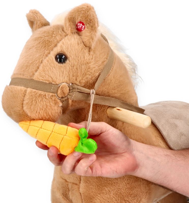 Konik na biegunach z marchewką