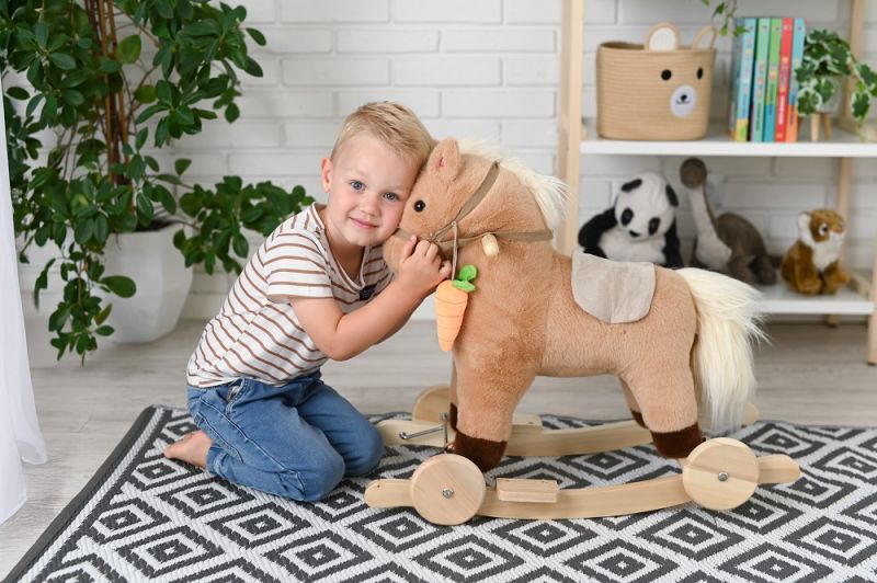 Konik na biegunach z marchewką