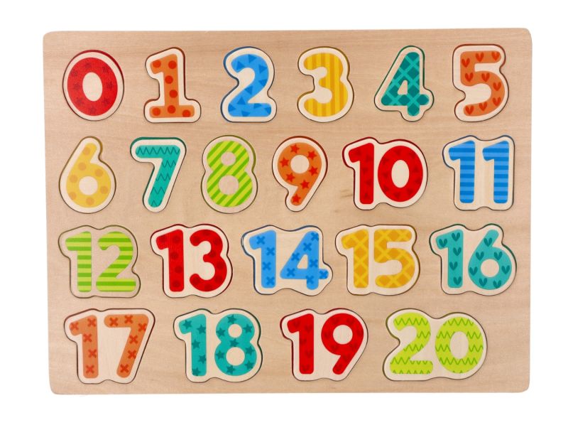 Nowe drewniane puzzle cyferki - układanka