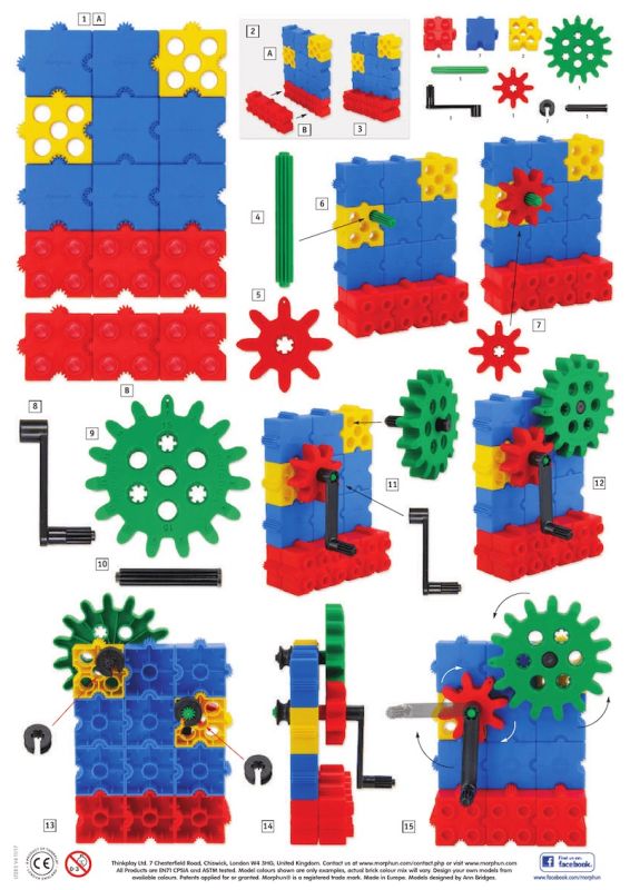 Zestaw klocków i kół zębatych, Morphun 320 elementów