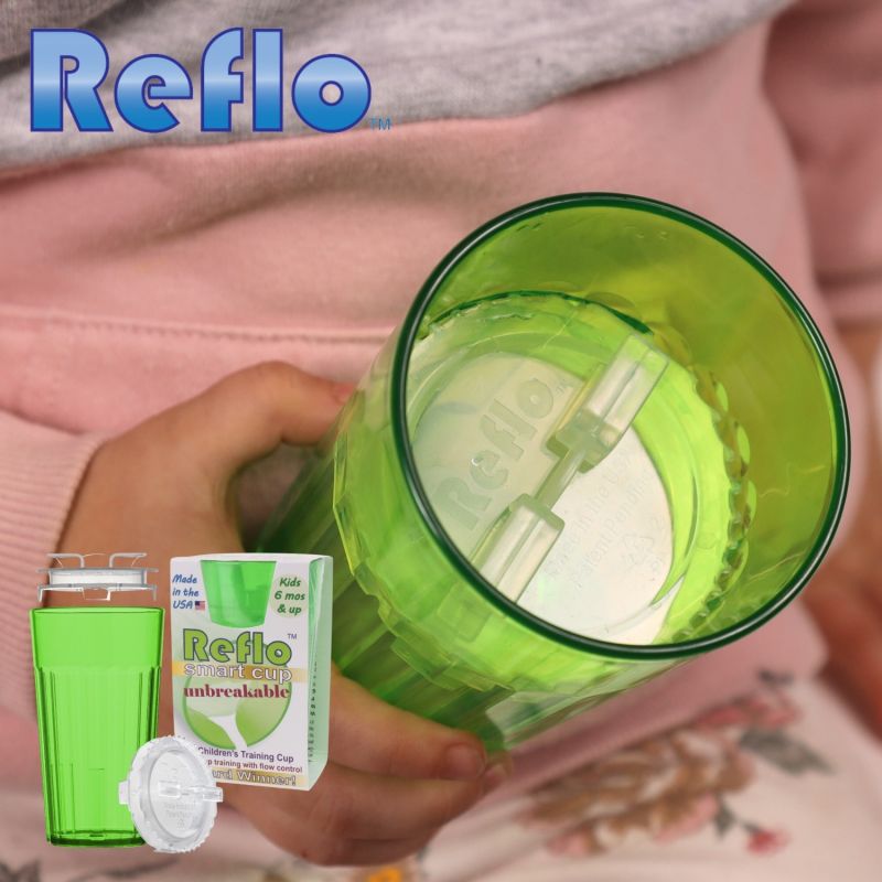 Reflo NOWY NIETŁUKĄCY kubek treningowy dla dzieci zielony