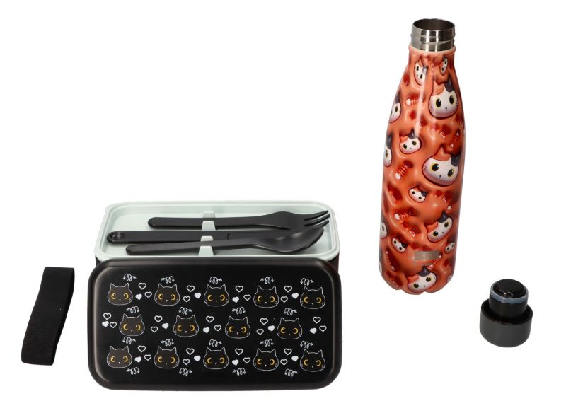 Lunch box czarny kot Bento