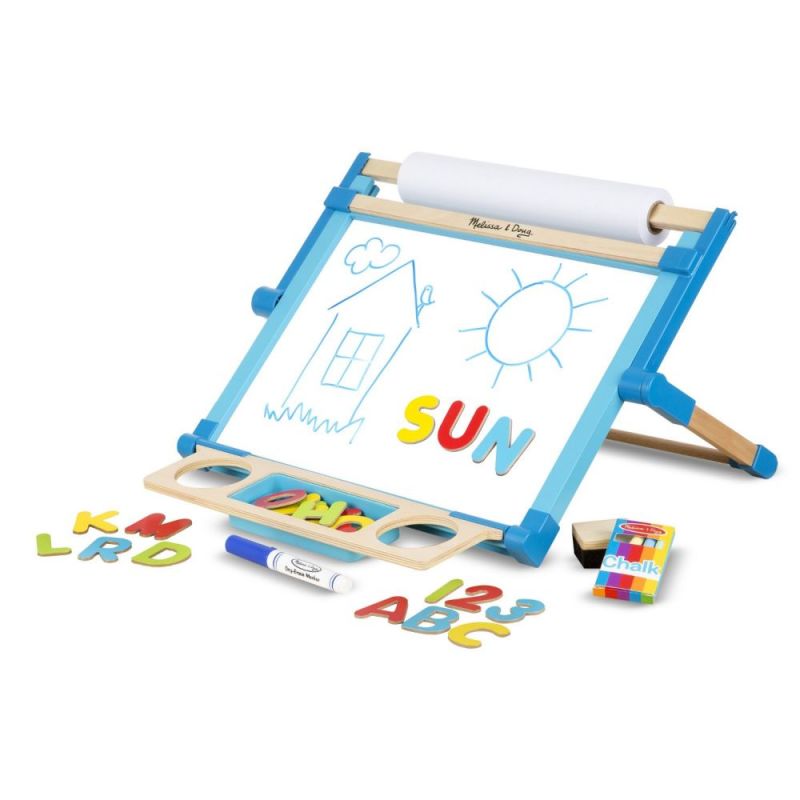 Dwustronna sztaluga Deluxe magnetyczno - kredowa z literkami 
