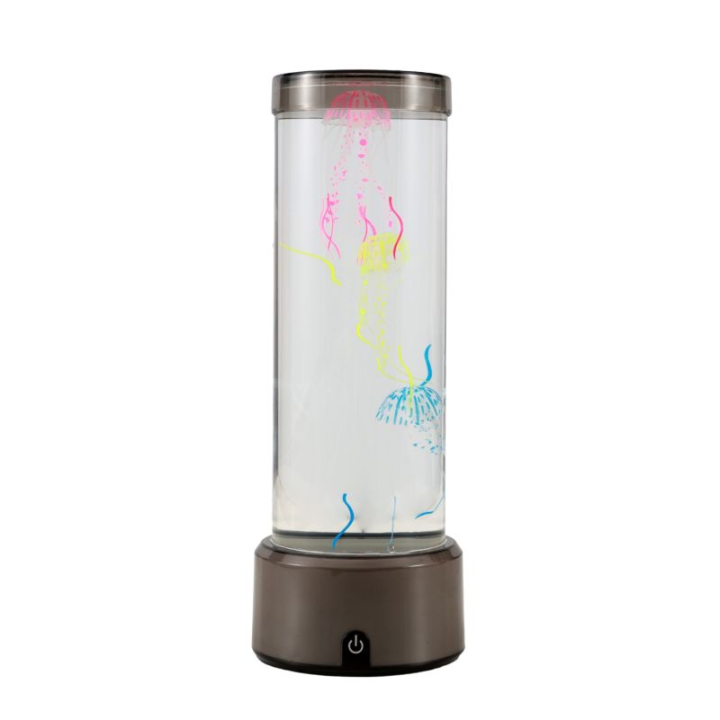 Zmieniająca kolor lampa z pływającymi meduzami 33cm