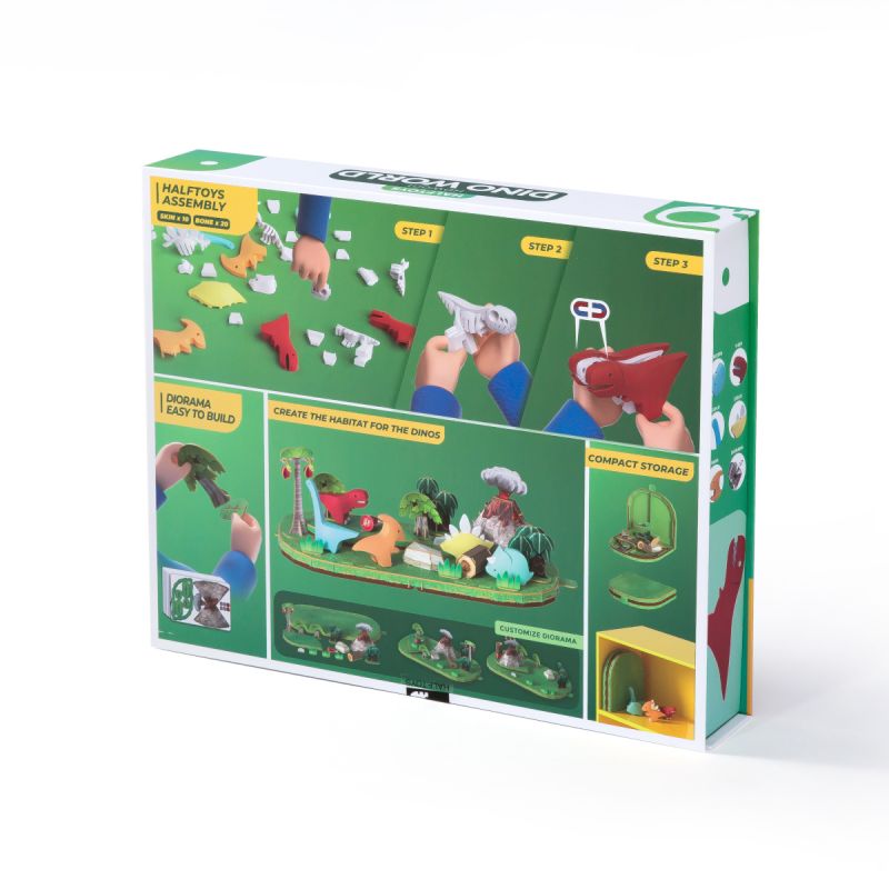 Magnetyczne figurki Dinozaury 3D Half Toys Diorama