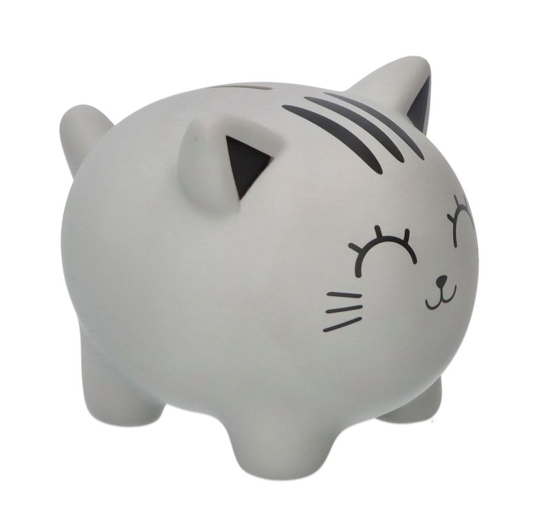 i-total Duża skarbonka Szary Kot