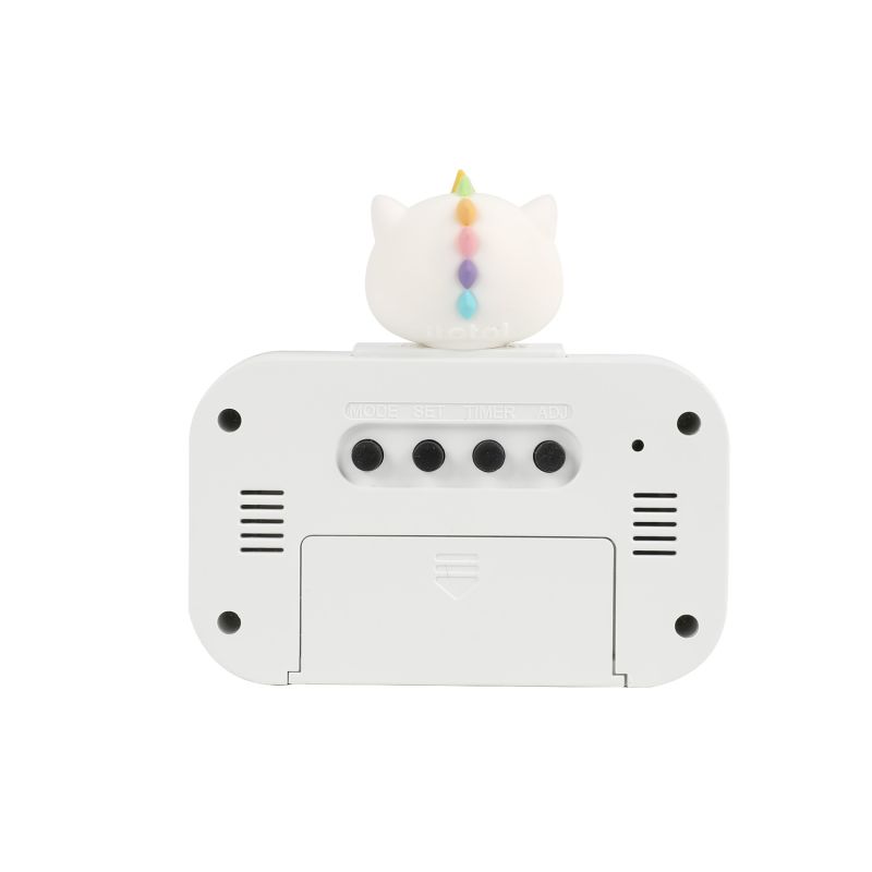 Budzik z jednorożcem biały