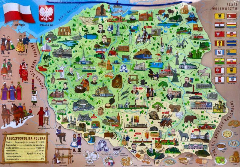 Magnetyczna mapa Polski, 3 w 1