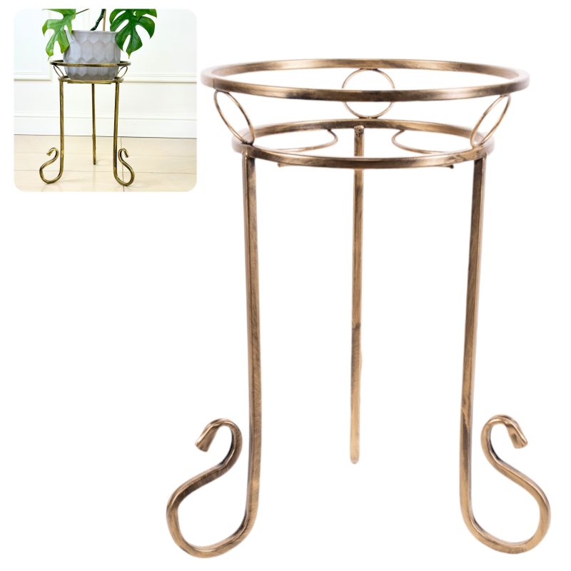 Kwietnik metalowy Rustic złota patyna GAJA 43 cm