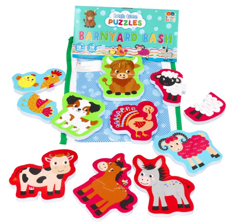 Zabawa w kąpieli naklejki Farma Puzzle