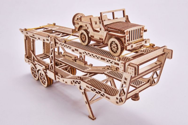 Laweta puzzle 3D - naczepa do Big truck z jeepem