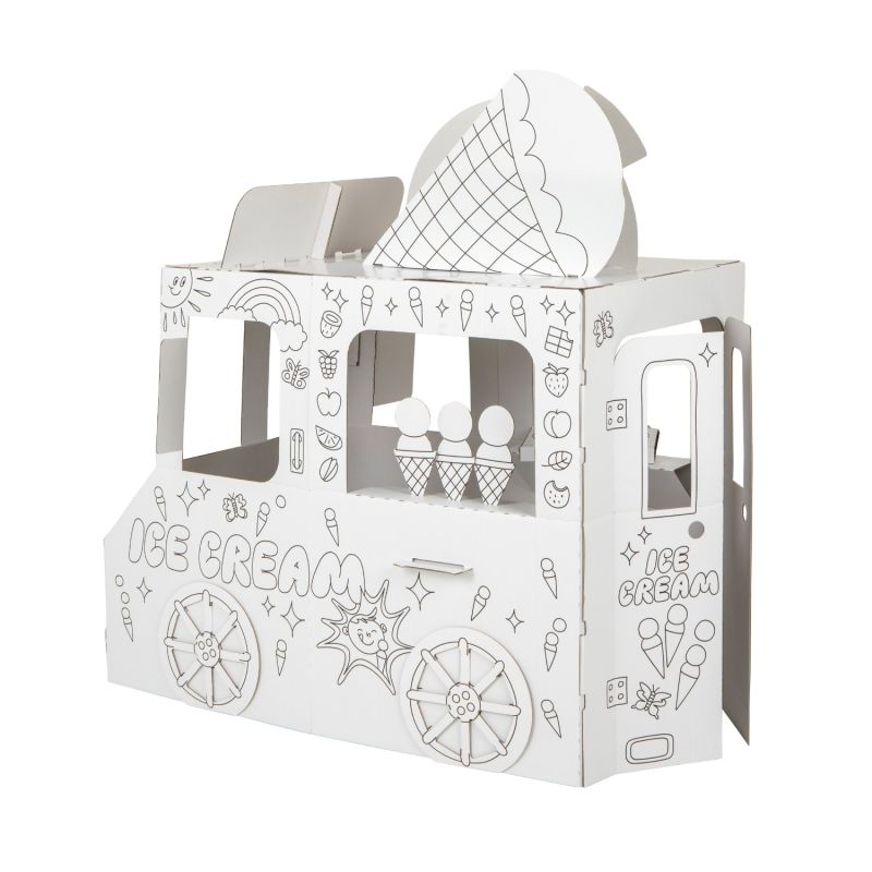 Food Truck - tekturowy pojazd do pokolorowania