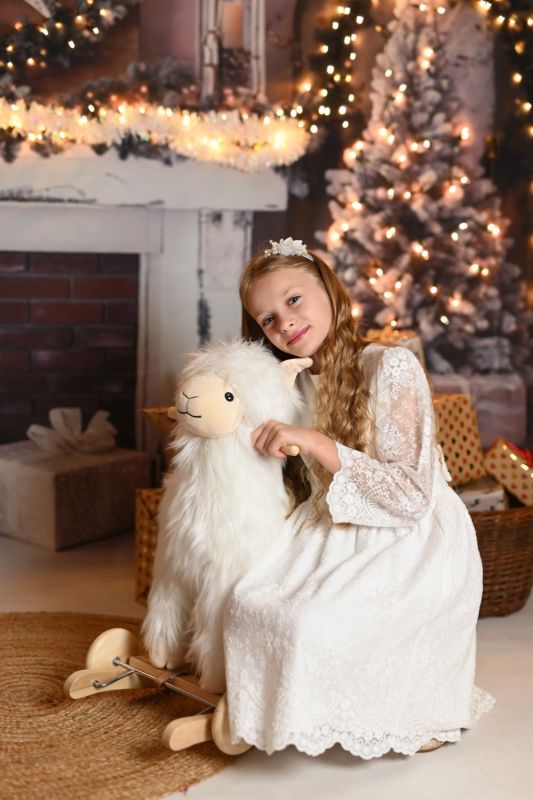 Alpaka na biegunach z kołami