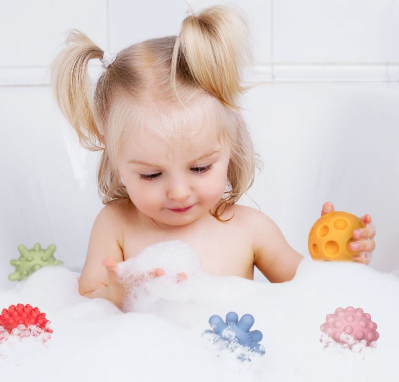 PASTELOWE Piłki Sensorki - 5 piłeczek bez dziurek