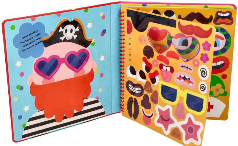 Książeczka z naklejkami silikonowymi śmieszne twarze