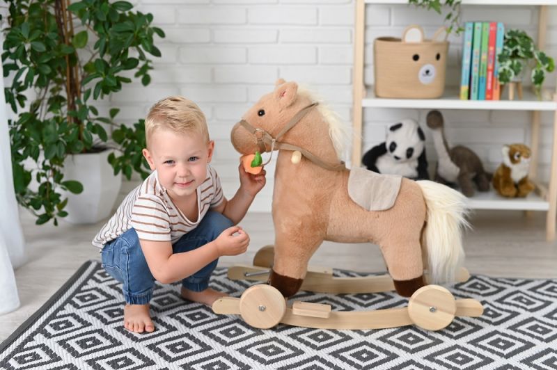 Konik na biegunach z marchewką