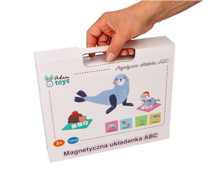 Układanka magnetyczna ABC z literkami i obrazkami - polskie znaki Adam Toys