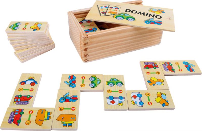 Domino drewniane obrazkowe - Pojazdy