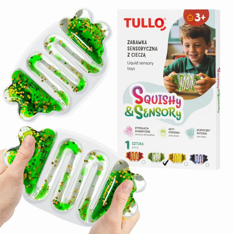 Gniotek sensoryczny z cieczą zielony Tullo
