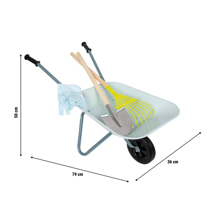 Taczka z narzędziami ogrodowymi 