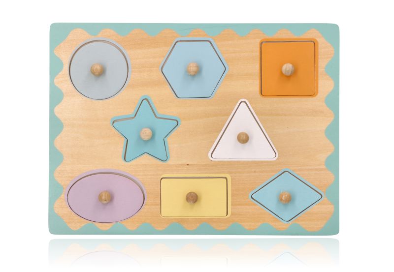 Drewniana Układanka z Uchwytami Kształty i Kolory – Adam Toys